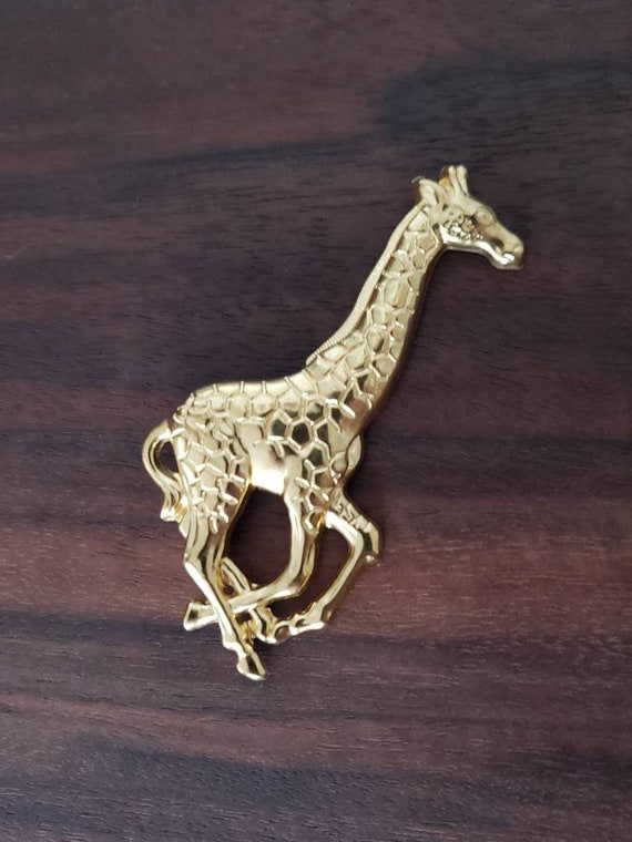 Vintage Brooch Giraffe Retro Collectible Pin Hold 