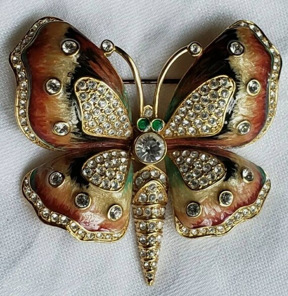 Brooch Designer KJL Kenneth Jay Lane Butterfly Ena