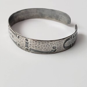 Vintage Bracelet Sterling Silver Ornate Decorated Pattern 925 Rare Collectible Cuff Bracelet image 3