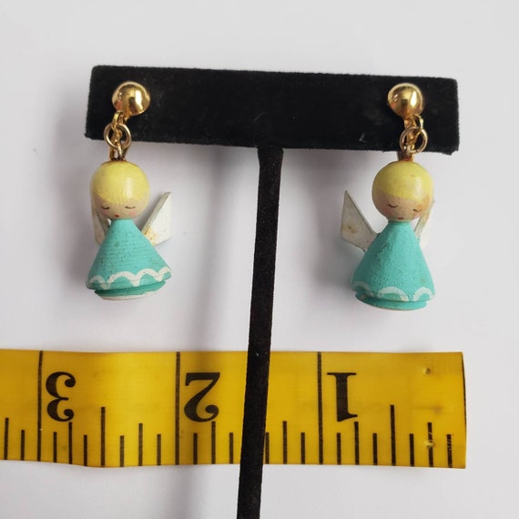 Vintage Earrings Angel Christmas Collectible Fash… - image 5