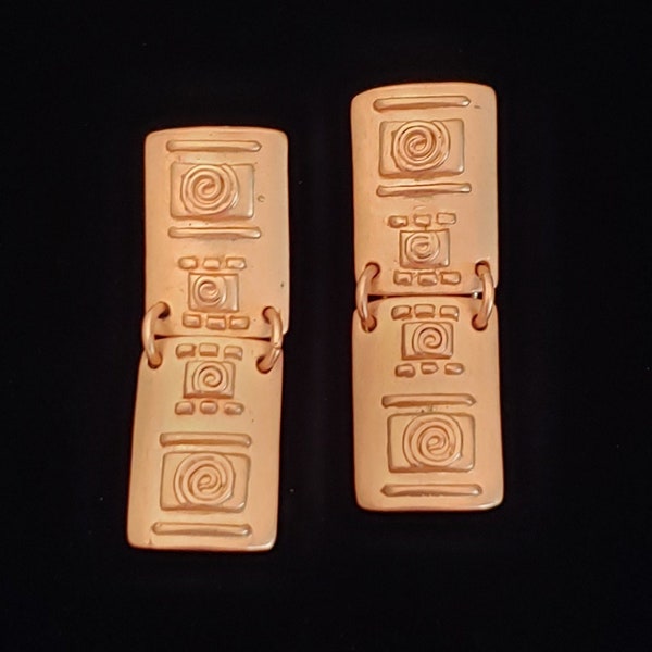 Vintage Earrings Designer INCA Retro Collectible Costume Jewelry