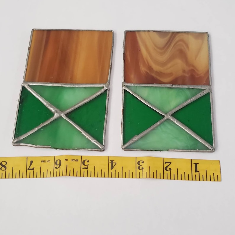 Vintage Stained Glass Panels Rare Retro Collectible Matching Etsy