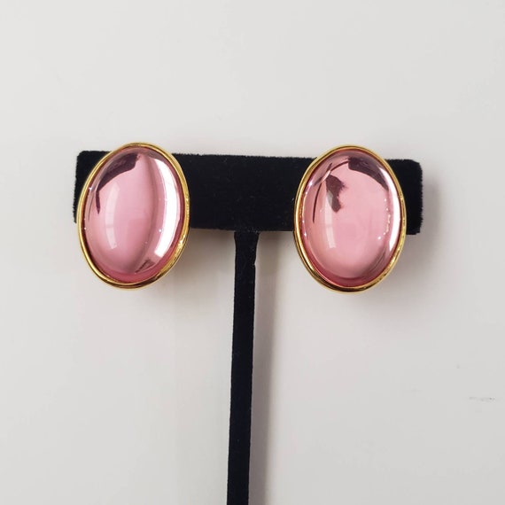 Vintage Earrings Designer Trifari Pink Retro Coll… - image 1