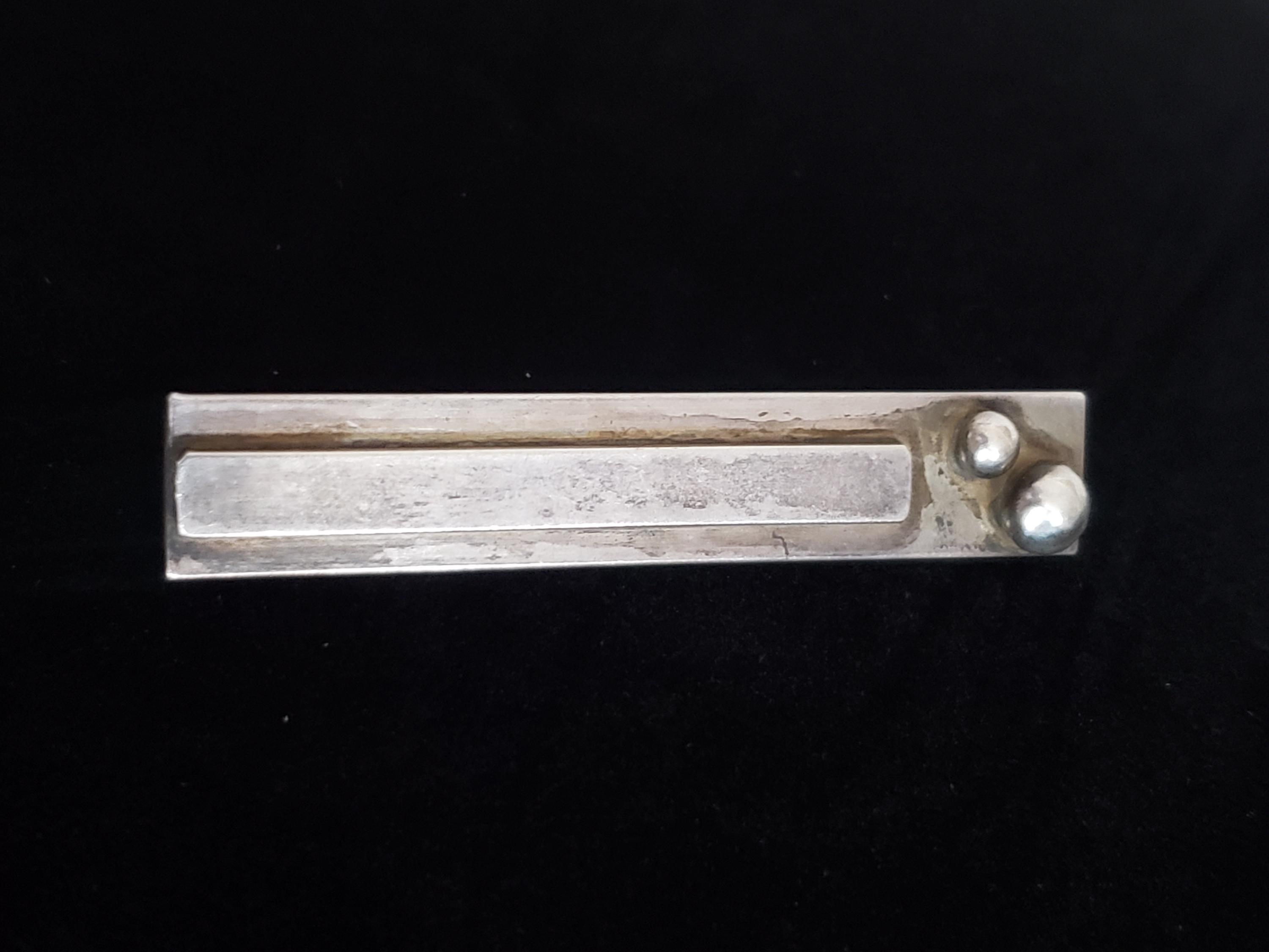 Bar Brooch Sterling Silver Retangle Bar Pin Rare Studio Brooch Rare Collectible 925