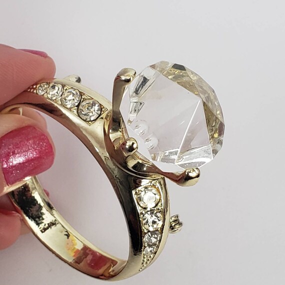 Vintage Brooch Engagement Ring Rhinestones Retro … - image 2