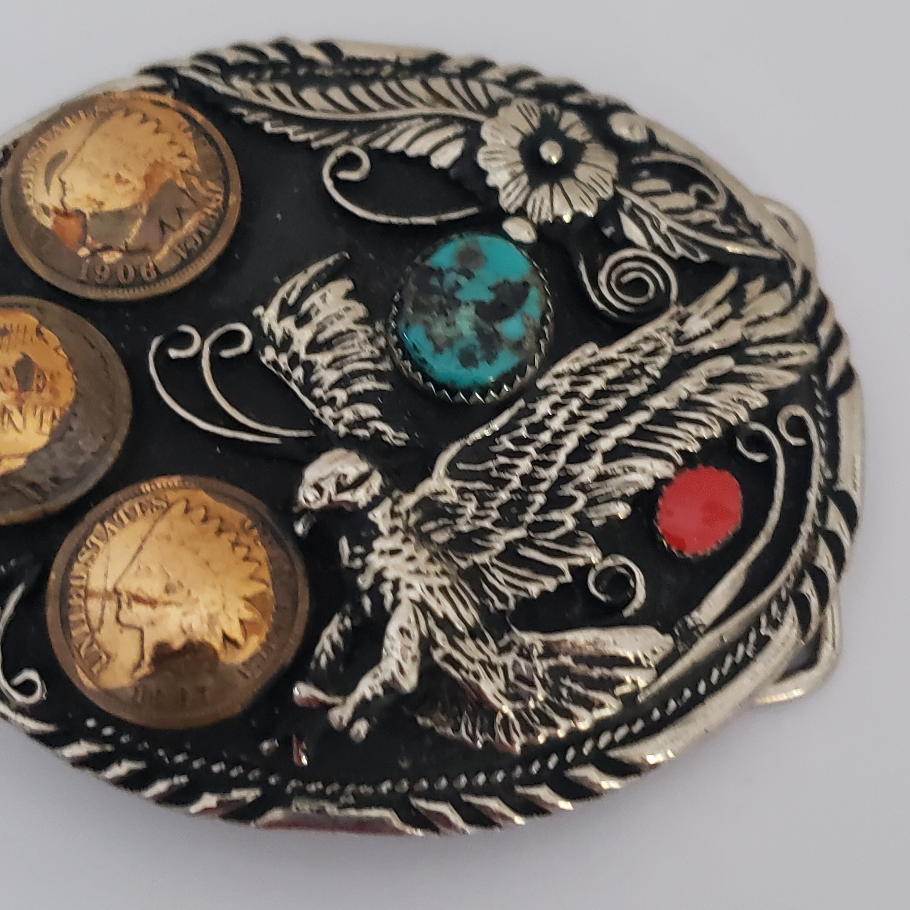 Rare Southwestern Belt Buckle Collectible Accessory Eagle  display picture 2