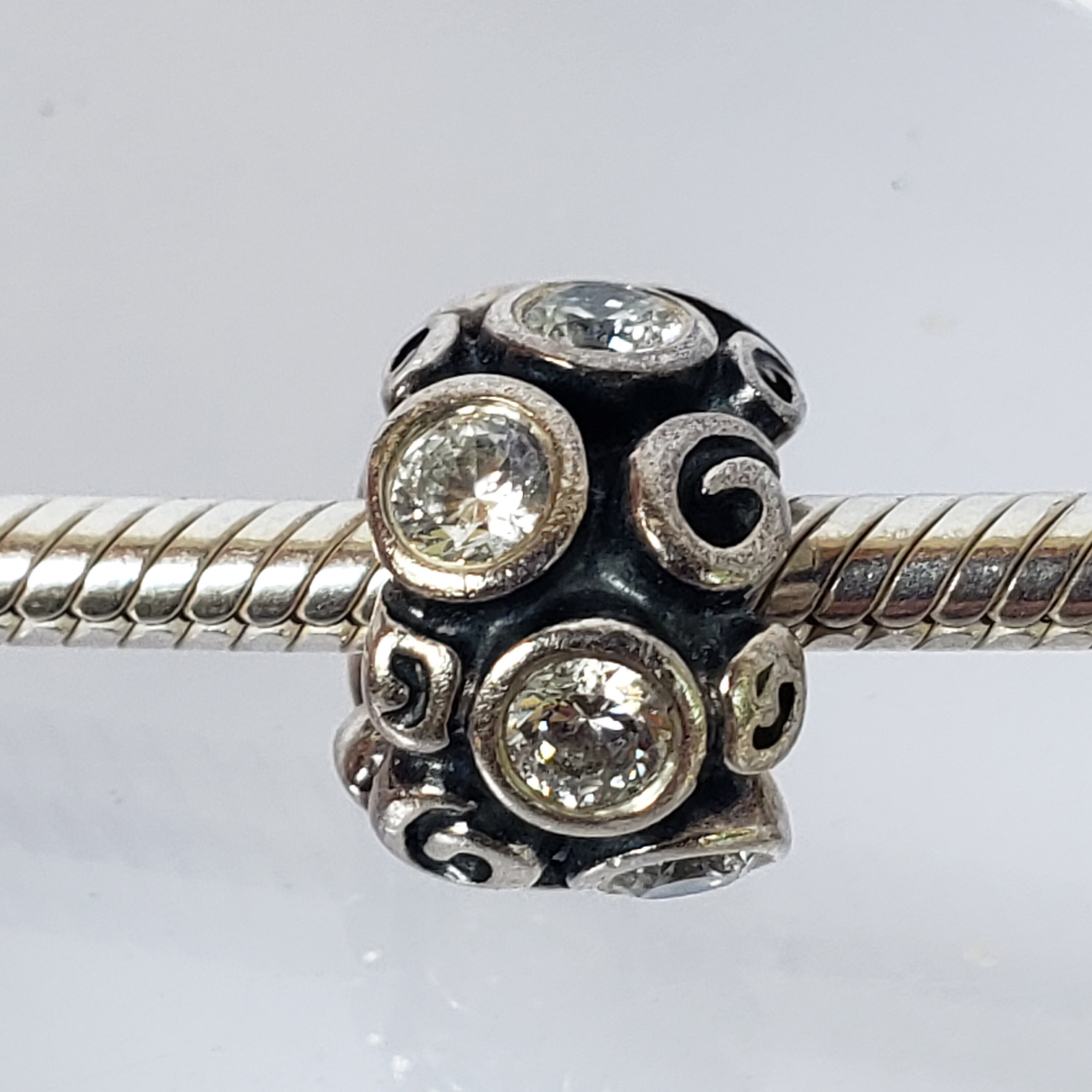 Pandora Charm White Primrose Sterling Silver Collectible Fine