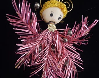 Pink Figurine Christmas Ornament Christmas Collectible Vintage Collectible