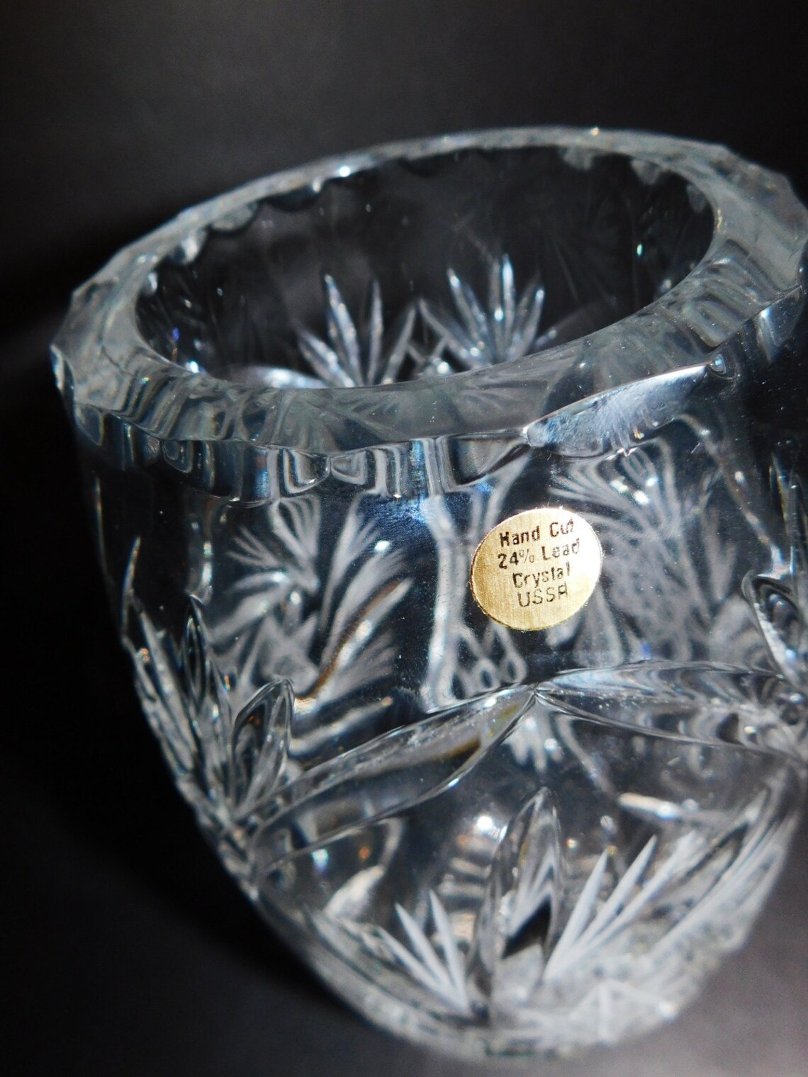 Vintage USSR 24 Lead Crystal Vase Etsy