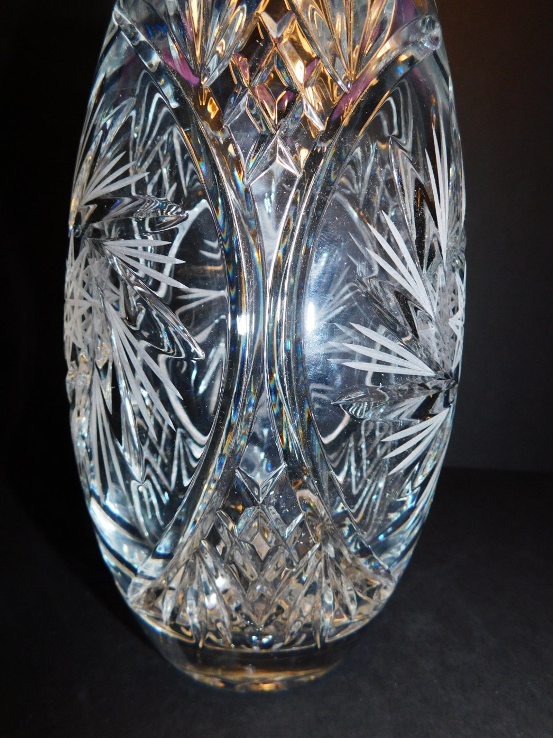 Vintage USSR 24 Lead Crystal Vase Etsy