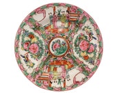Vintage Rose Medallion Plate Hand Painted In Hong Kong