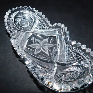 Antique American Brilliant Cut Crystal Nut Dish - Etsy