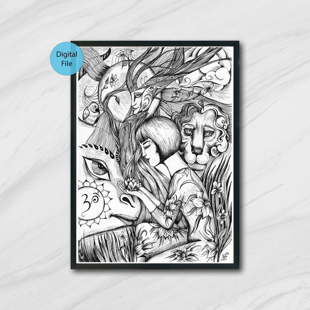 Printable Download Wall Art Black White Graphic Art High Etsy