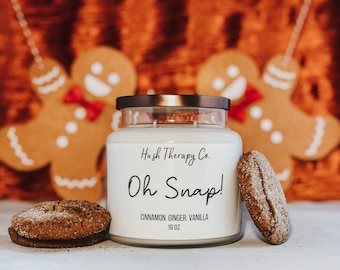 Oh Snap! - 16 oz. Coconut Wax | Phthalate Free | Hand poured | Plant Based | Strudel and Spice Scented Candle