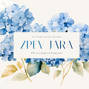 Watercolor blue hydrangea frame, navy hydrangea bouquet png, wedding invitation clipart, dusty blue flowers, hydrangea frame png