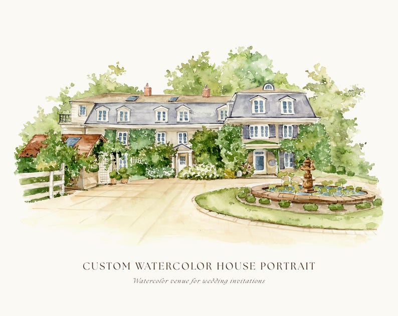 Custom Watercolor House Portrait, New House Gift, Hand Painted Home ...
