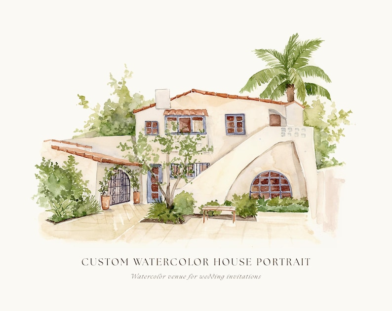 Custom Watercolor House Portrait, New House Gift, Hand Painted Home ...