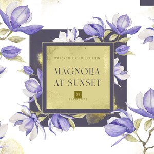 Watercolor magnolia clipart, magnolia png,  stationary, magnolia painting, magnolia wedding, magnolia print, flower clip art