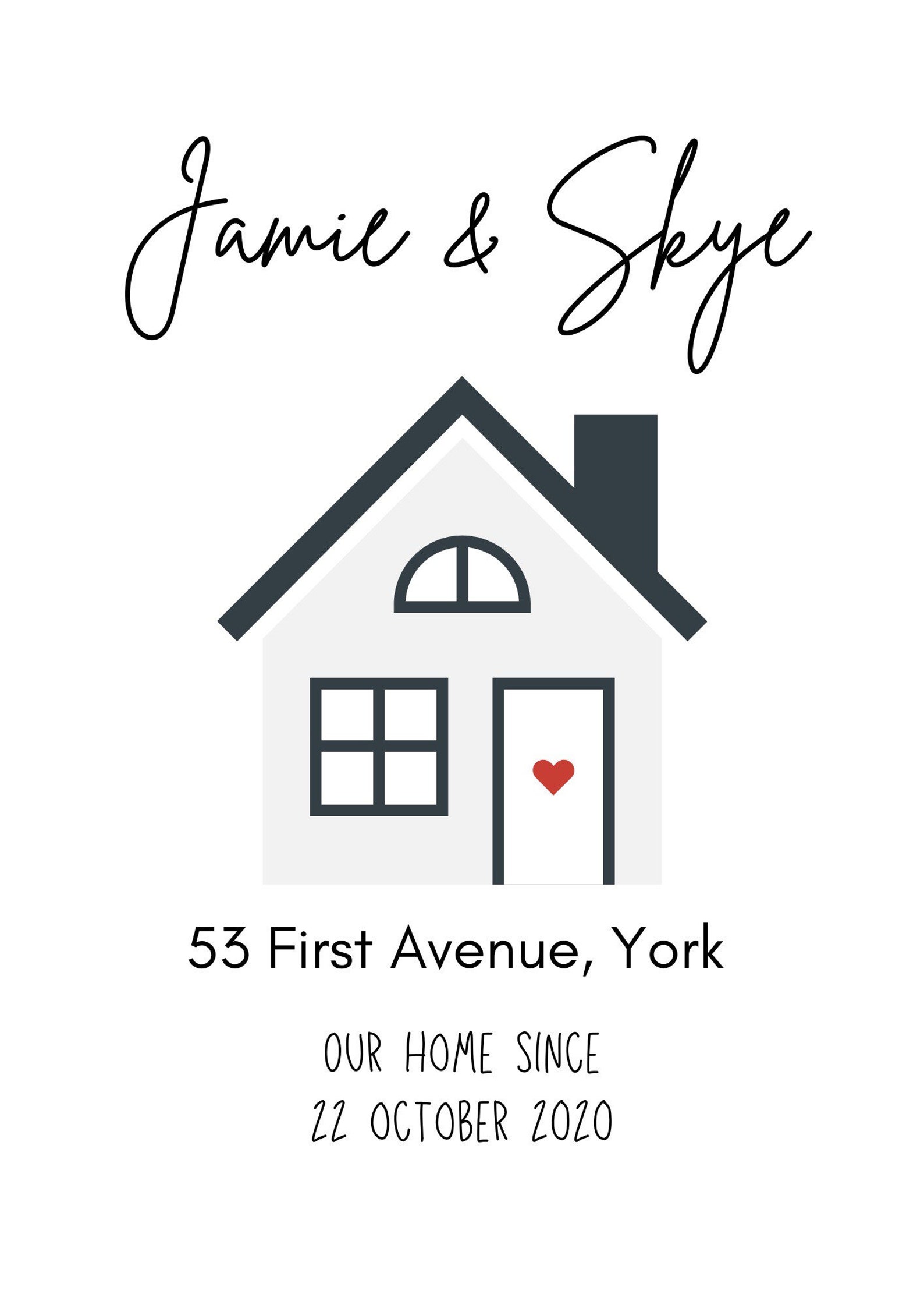 New Home Gift Personalised Print Custom Print Home Etsy