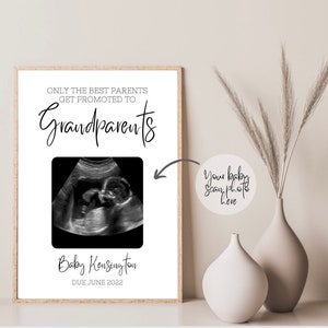 Baby Scan Photo Print, Personalised Pregnancy Scan Gift, Grandparents Pregnancy Announcement, Grandparents to be gift, Baby Scan Keepsake