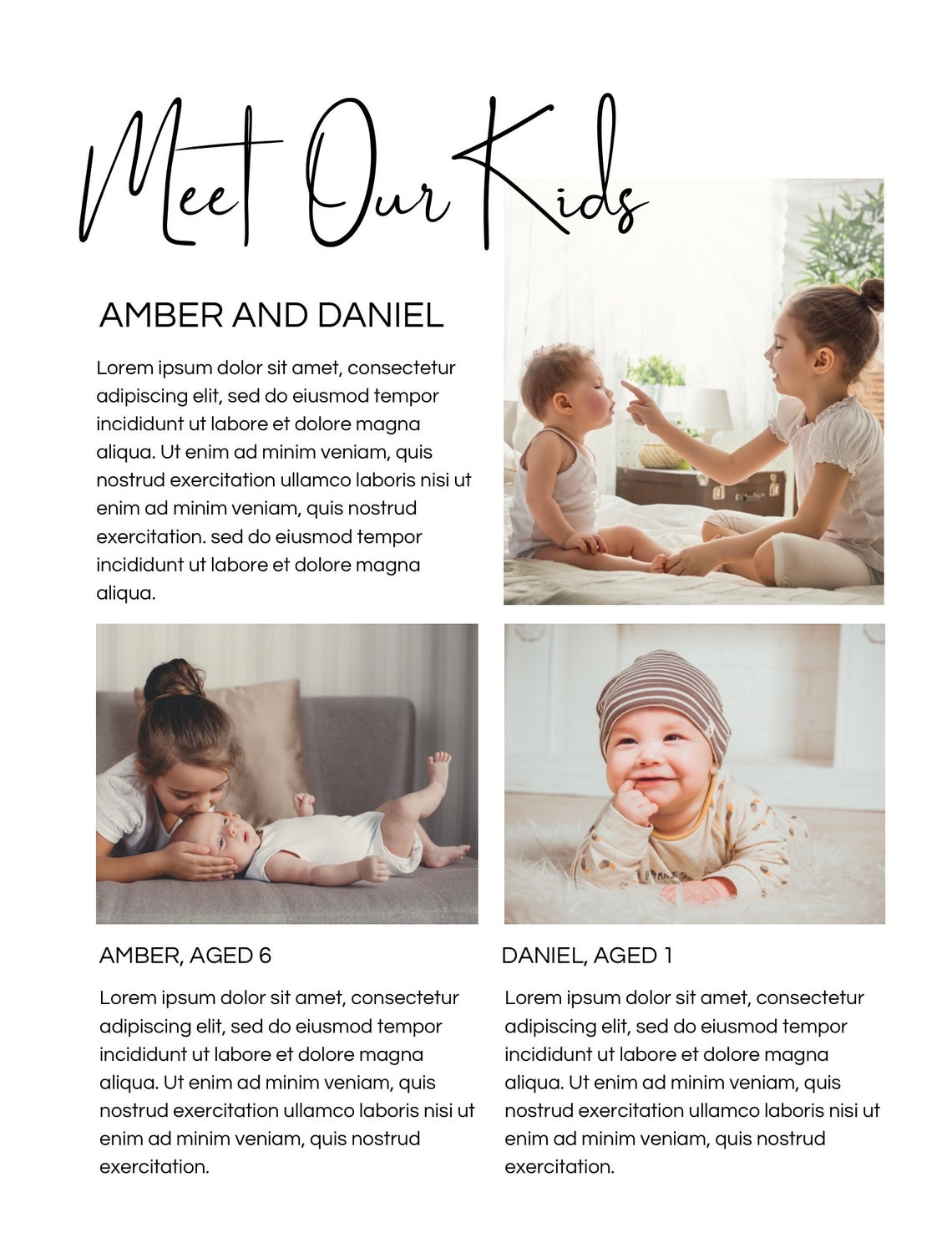 Adoption Profile Template, Modern Adoption Profile Book, Digital ...