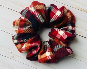 Oversized Fall Plaid Scrunchie