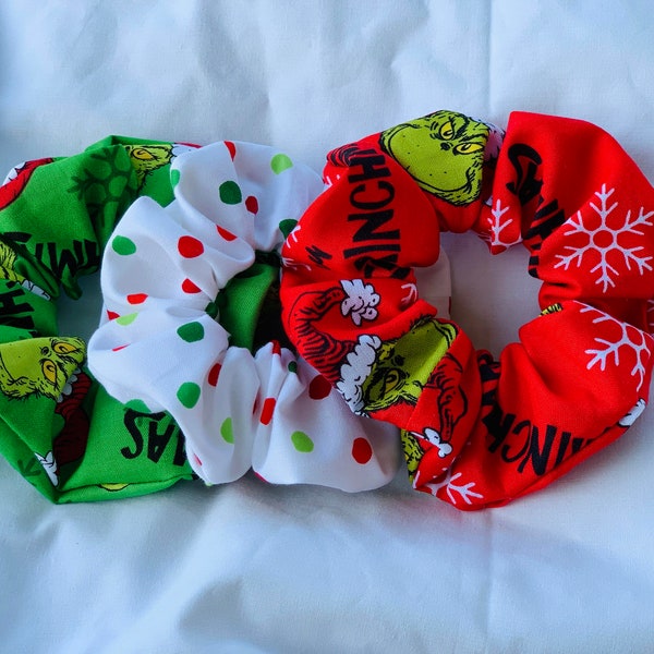 The Mean One Christmas Scrunchie/Christmas Scrunchie/Grinchmas Scrunchie/Christmas Scrunchies/Holiday Scrunchies/The Green One Scrunchie
