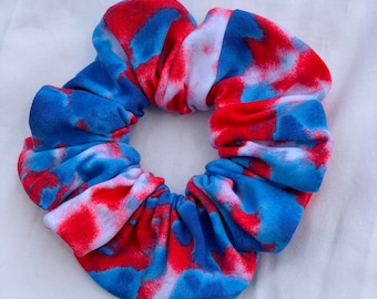 Patriotic Tie Dye Scrunchie/Red White and Blue Scrunchie/America/American Scrunchie/4th of July Scrunchie/Tie Dye Scrunchie/Summer Scrunchie