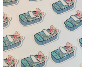 Tin of Bookworms Vinyl Sticker/Bookworm Sticker/Bookish Sticker/Vinyl Bookish Sticker/Bookworm Stickers/Reading Books Stickers
