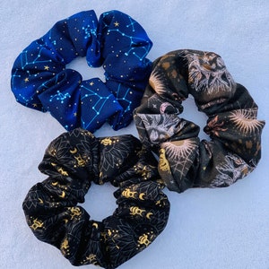 Zodiac Witchy Scrunchies/Zodiac Scrunchies/Sun and Moon Scrunchies/Witchy Scrunchies