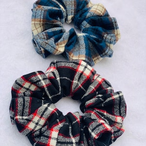 Large Plaid Scrunchies