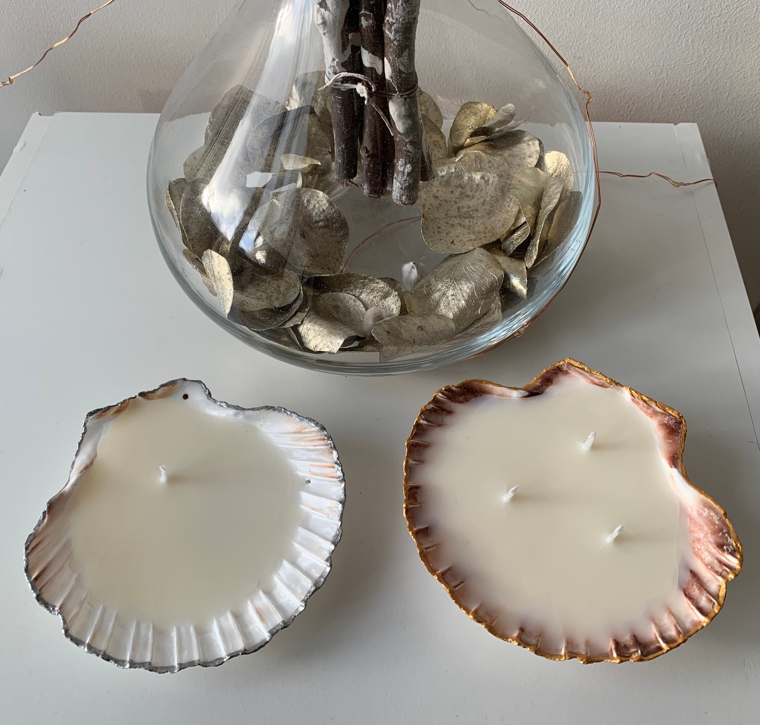 Scallop Shell Candles. Seashell Candle. Nautical Style Design. Home