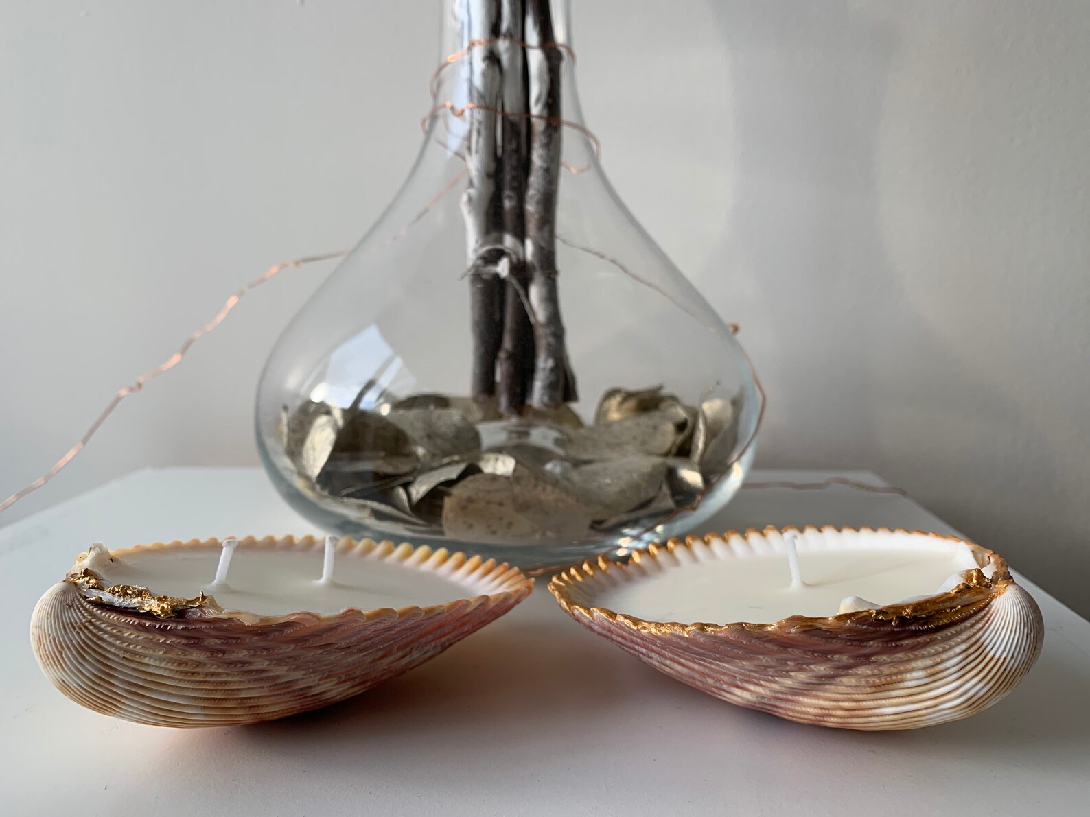 Brown Heart Cockle Candle. Seashell Candle. Nautical Style Etsy