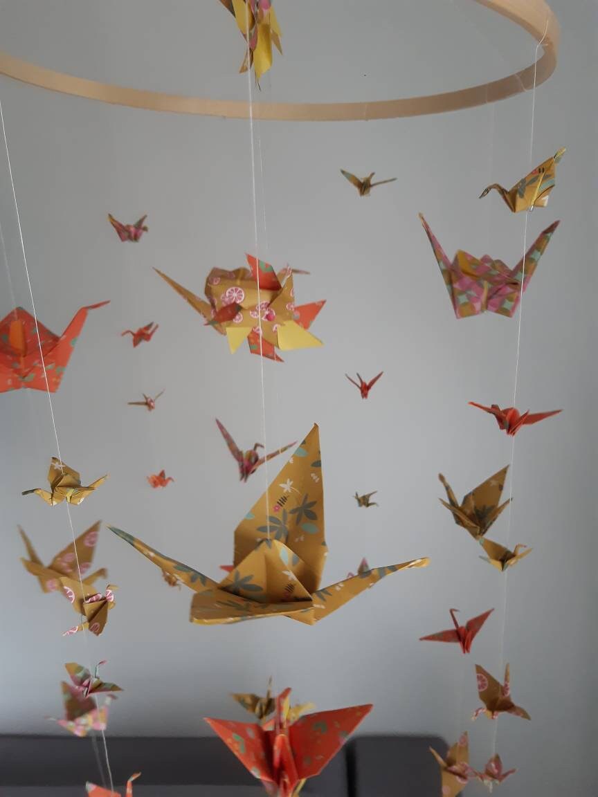 Mobile Origami Grue et Moulin à Vent