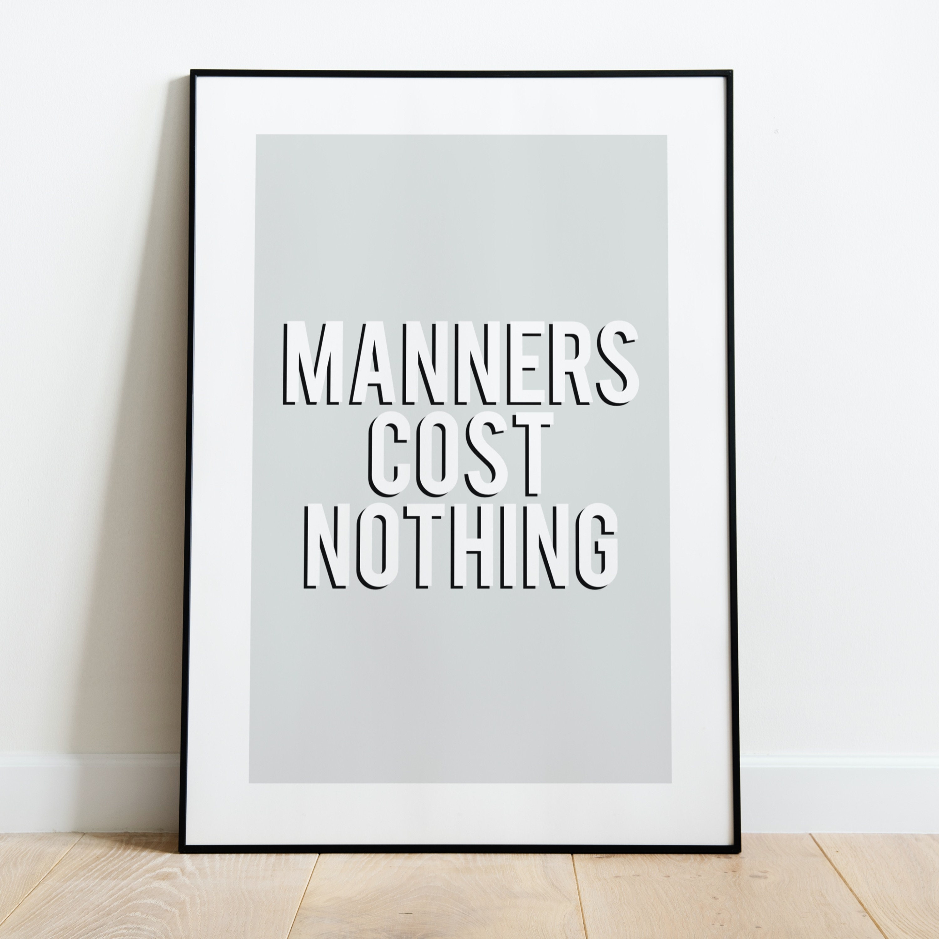 Manners Print / Cool Prints / Wall Art / Gallery Wall / Etsy España