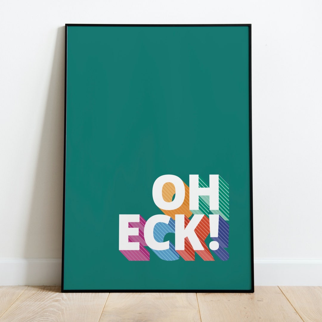 Green Oh Eck Print / Cool Prints / Wall Art / Gallery Wall / Etsy España