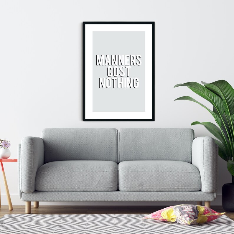 Manners Print Cool Prints Wall Art Gallery Wall Etsy