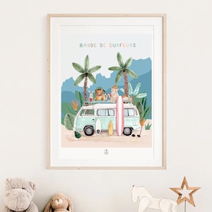 cartel decorativo infantil surfeando