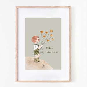 Cadeau fin d'année maîtresse - Affiche personnalisée merci maitresse , cadeau nounou personnalisé , cadeau atsem