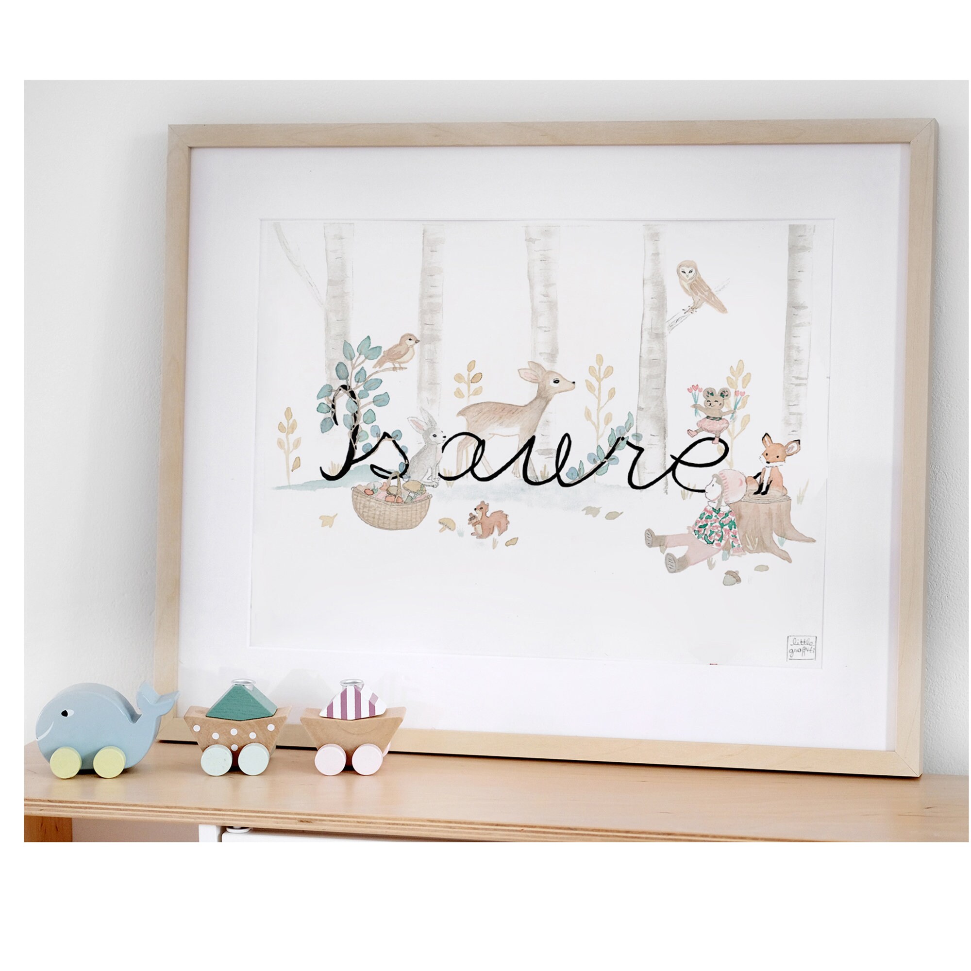 Illustration Prénom bébé personnalisable peinture aquarelle Etsy