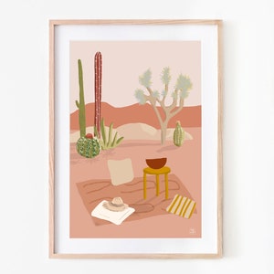 Boho-Deko-Poster, Kaktus, Wüste, Joshua-Baum