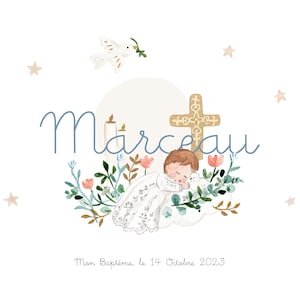 personalisiertes Taufgeschenk, Aquarellillustration