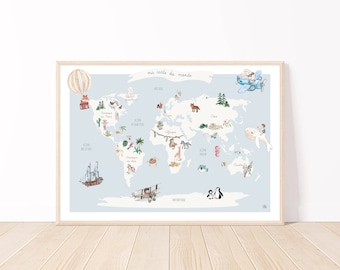 Children's World Map, children's decorative painting