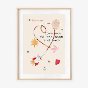 Affiche / Carte personnalisable Love you to the moon and back