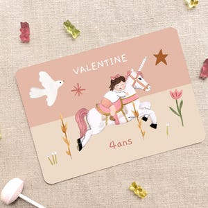 carte invitation anniversaire personnalisée enfant licorne enchantée
