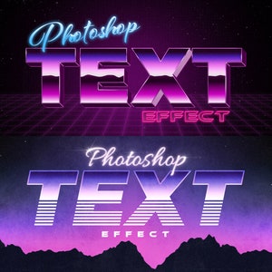 80s Retro Text Effects for Adobe Photoshop (Pack of 2)
