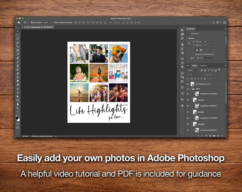 how to use a photoshop photo collage template