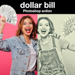Dollar Bill Photoshop Action | Apply a professional dollar bill photo effect in seconds