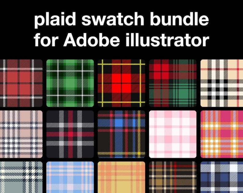 plaid swatch bundle for adobe illustrator