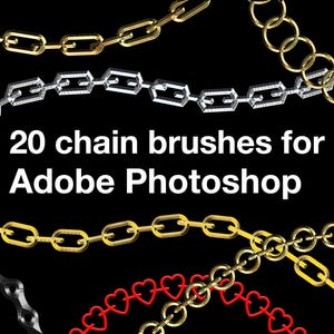 Adobe Photoshop Chain Brushes | Includes 20 chain brushes and 20 chain layer styles